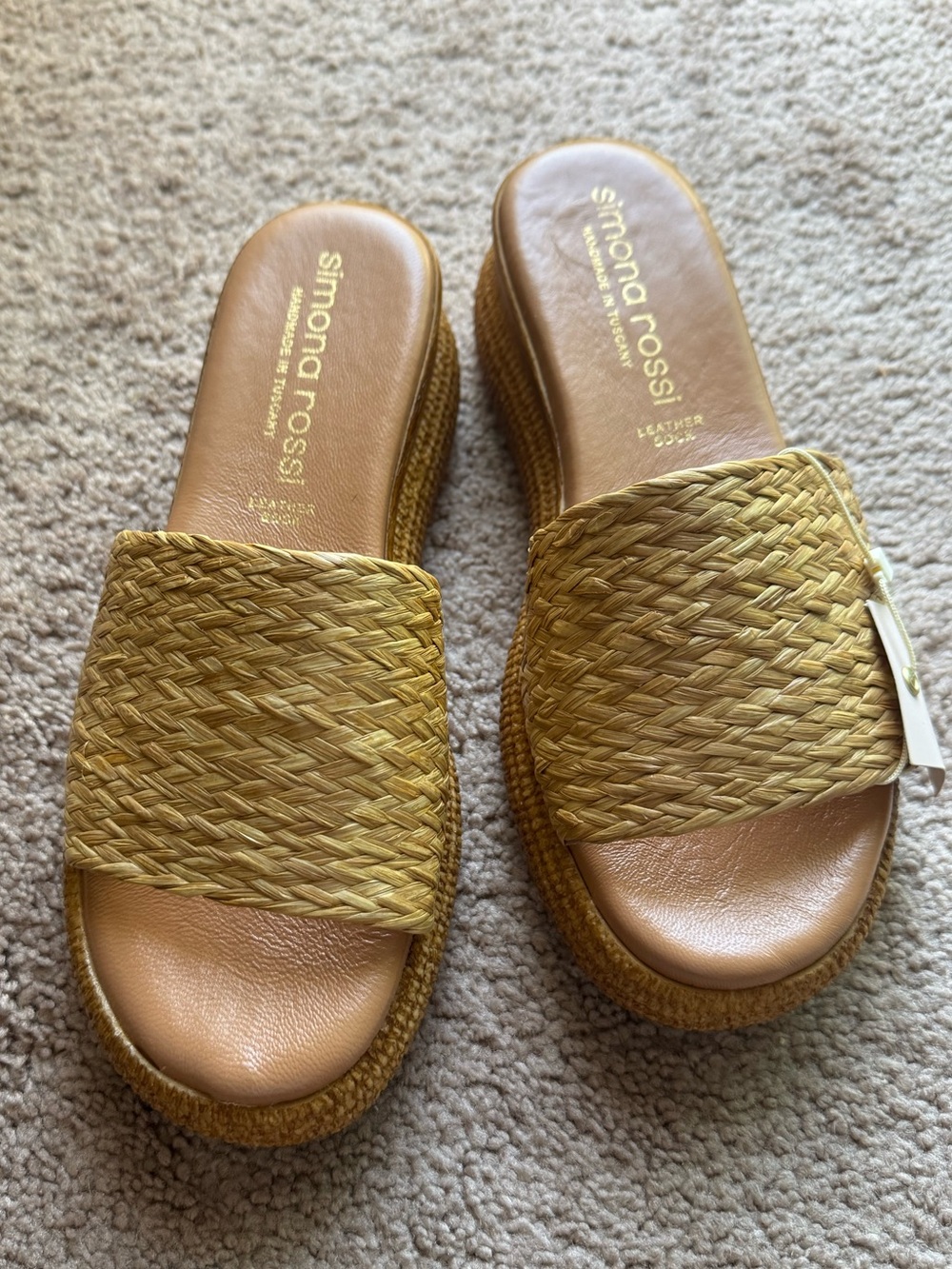 Made in Italy Raffia Platform Sandals 39 (8)